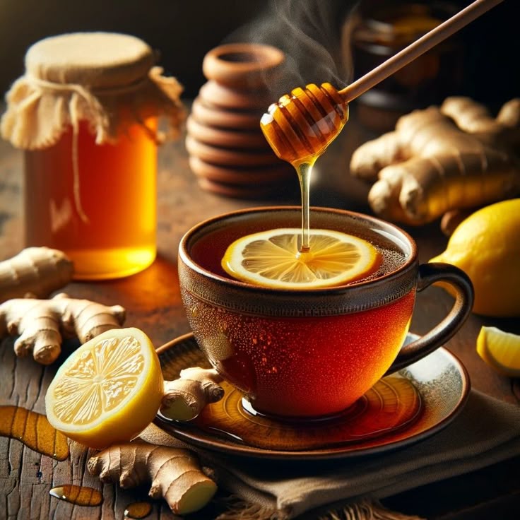 Ginger with honey & Lemon